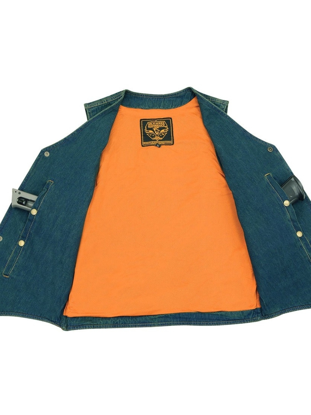 Concealed Carry Riding Performance Men’s Denim Biker Vest 4XL Like New